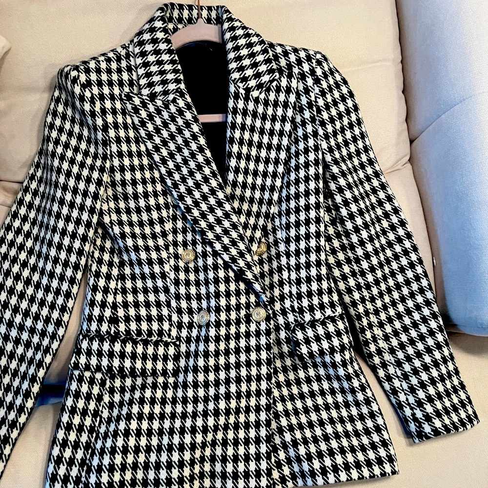 Zara houndstooth blazer